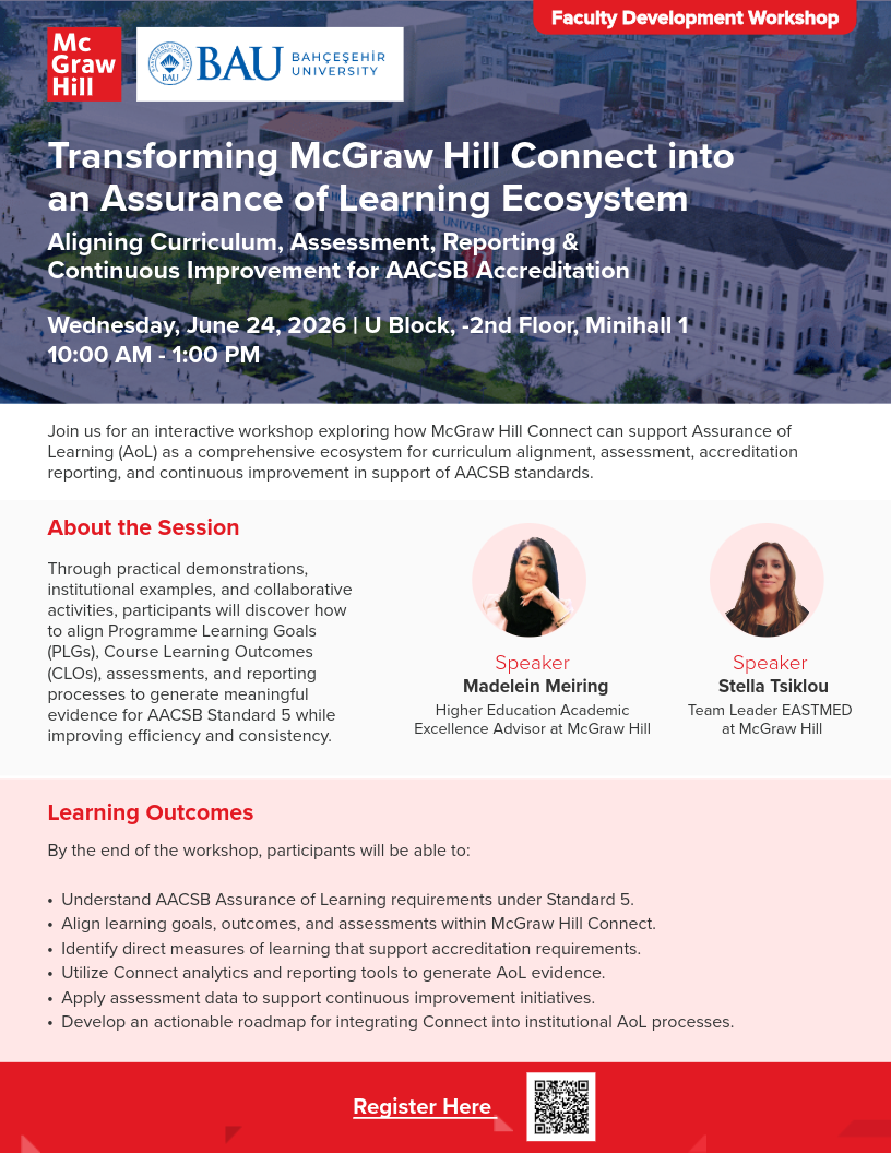 Nitelikli Eğitim Atölyeleri Serisi II: McGraw Hill Connect ile Assurance of Learning Uygulamaları